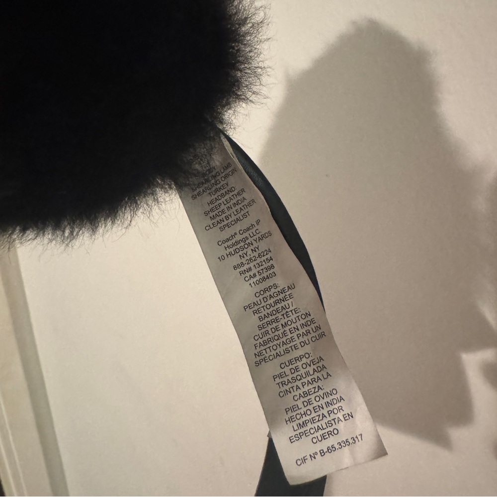 Coach Black Shearling and Leather Ear Muffs - Picture 4 of 4